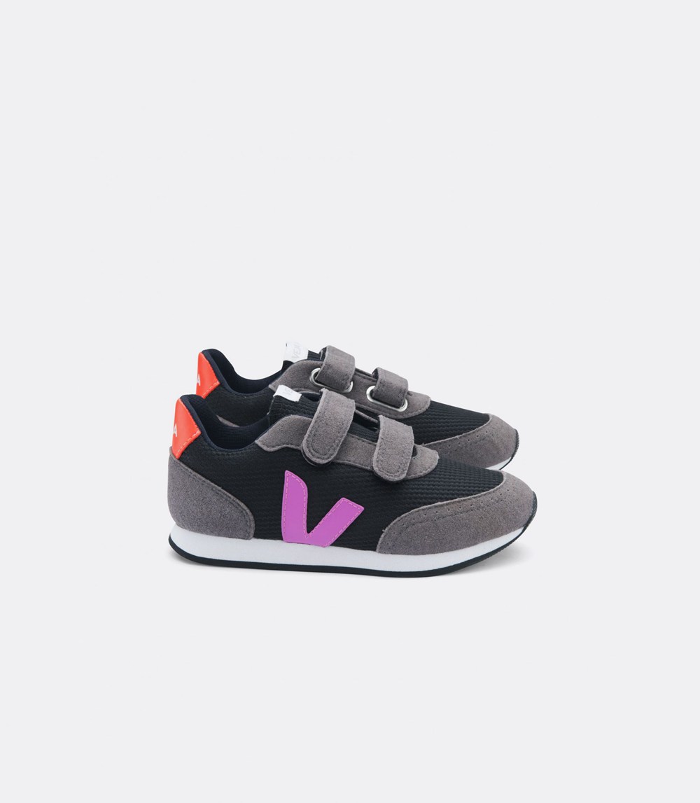 Tenis Veja Niños - Arcade B-Mesh - Negros/Grises/Naranjas/Morados - 679HWPVAZ